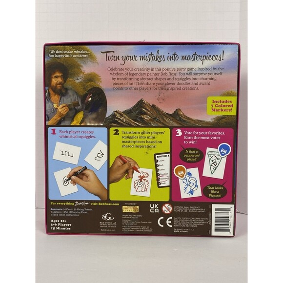 Bob Ross HAPPY LITTLE ACCIDENTS Drawing Party Game Ages 10+ BRAND NEW (2018) - Picture 15 of 16